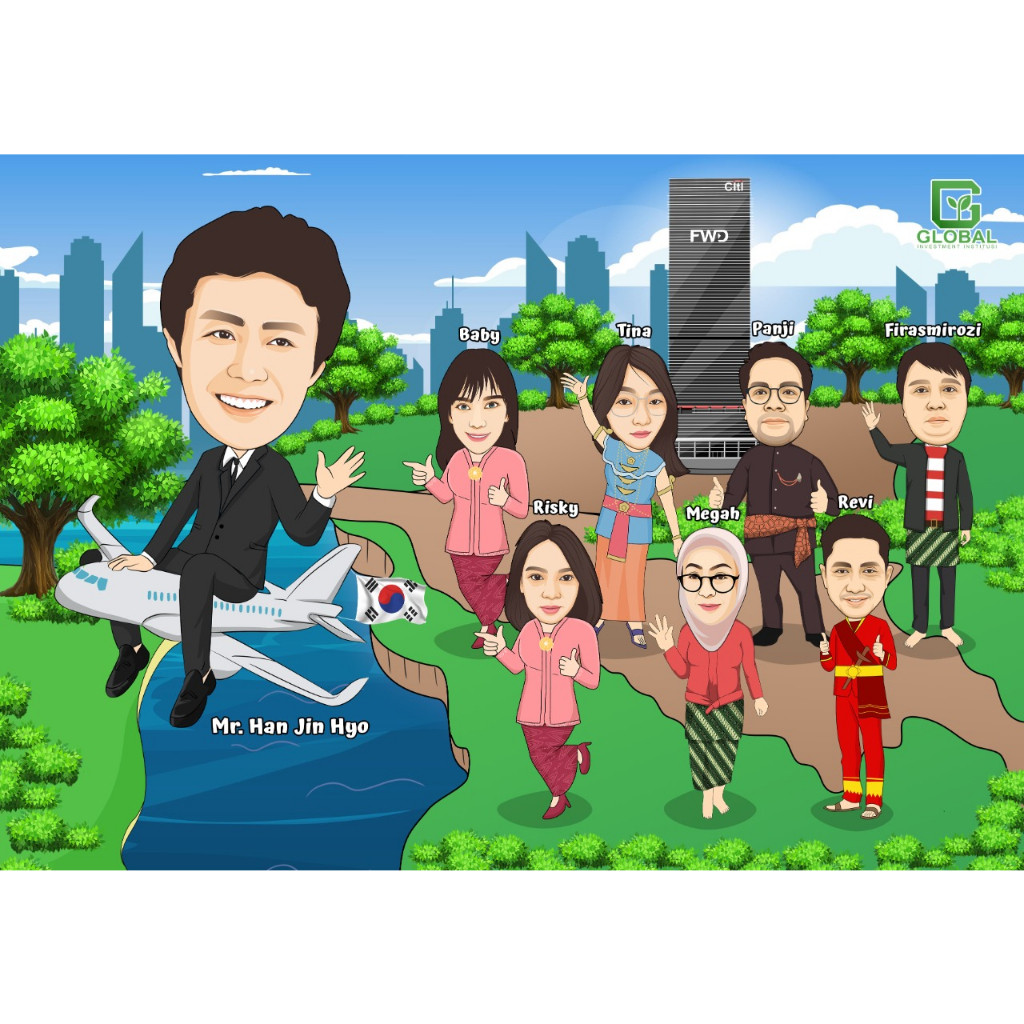 Karikatur Kado Hadiah Perpisahan Farewell Lucu Murah Hadiah Ulang Tahun & Perpisahan Rekan Kerja