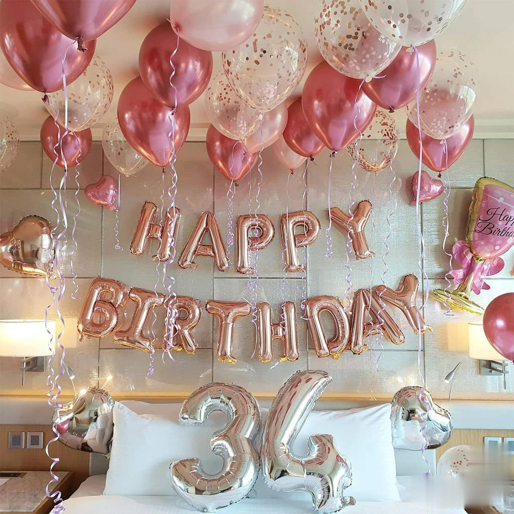 Paket set Dekorasi Ulang Tahun Romantis Rose Pink & Pink