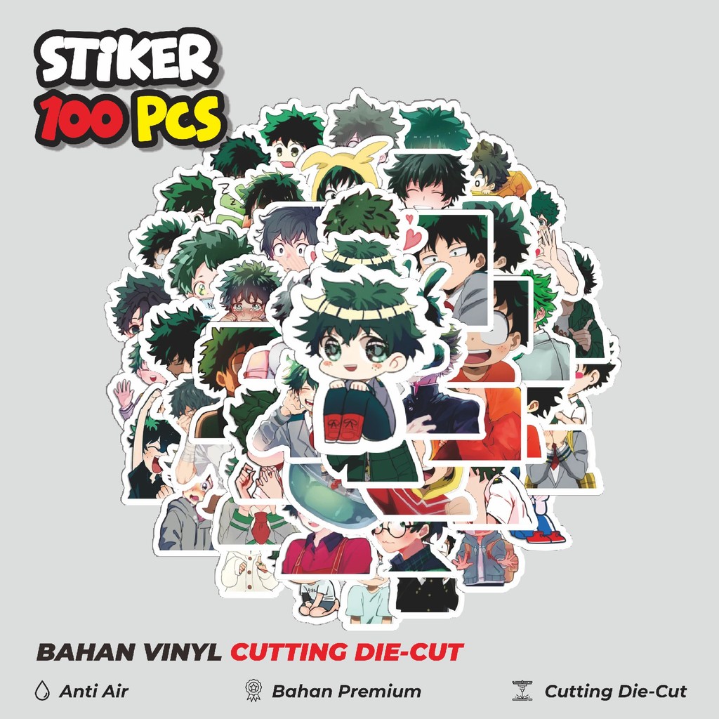 

Terbaru! 50 pcs Stiker Anime My Hero Academia Japan Anime Deku Version Dekorasi Lucu Kreatif untuk Notebook, Skateboard, HP