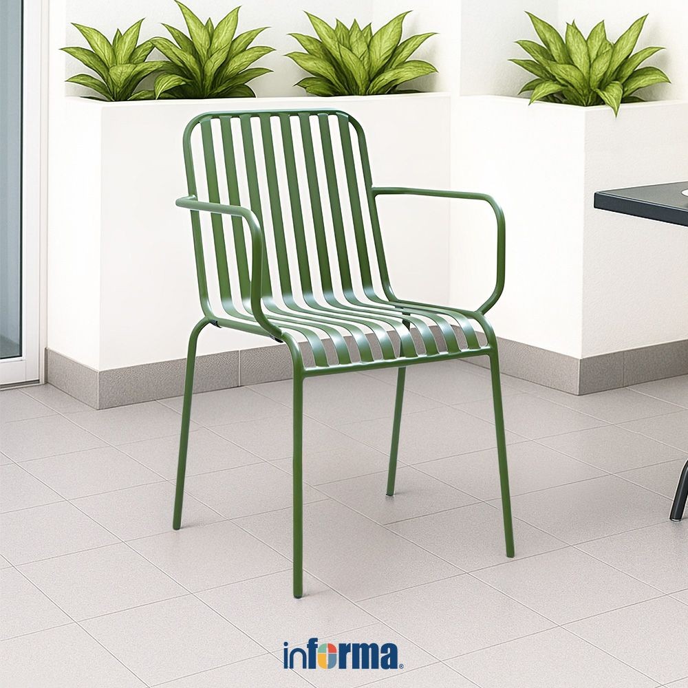 Informa Fawn Kursi Teras Berlengan - Hijau Balcony Chair Kursi Outdoor Serbaguna Furniture Rumah Tem