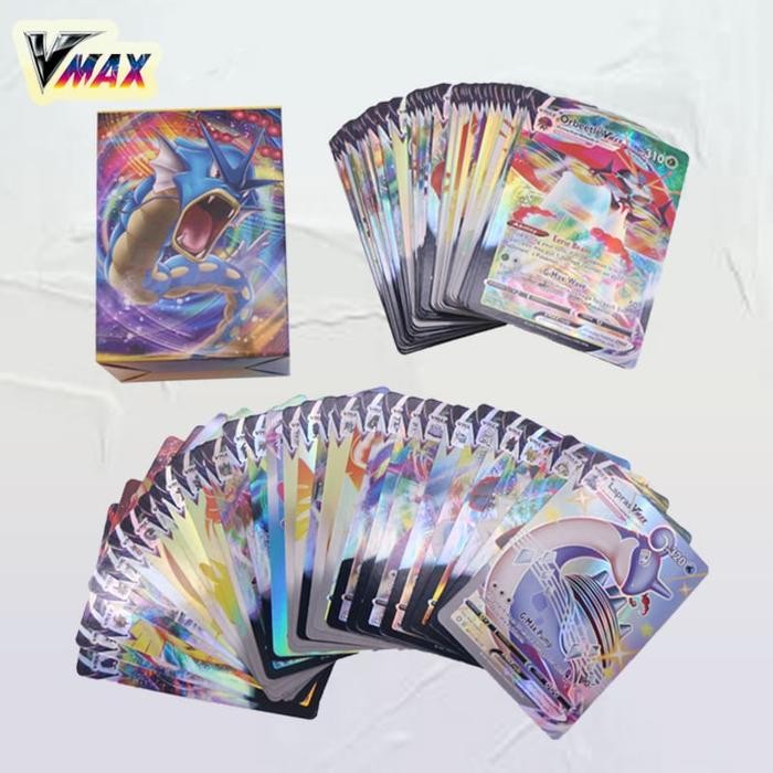 100 pcs Pokemon Trading Card Kartu Pokemon Card Booster Pack box - 59EX20MEGA20GX_ Terlaris