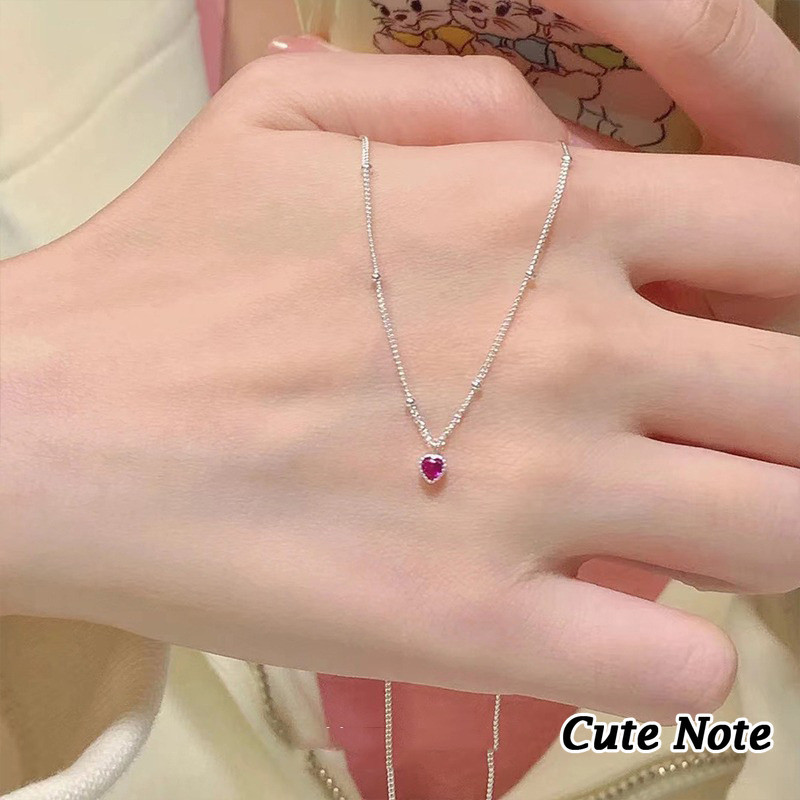 【Cute Note】Kalung cinta mini Seiko Ins style untuk wanita cocok untuk bepergian kalung temperamen ra