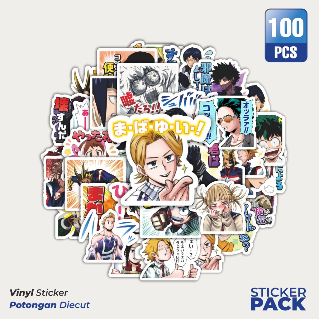 

Stiker Vinyl Stiker Anime My Hero Academia Japan Anime V5 Waterproof Aesthetic- Untuk Laptop, Motor, dan Helm - Paper Stationery Pack