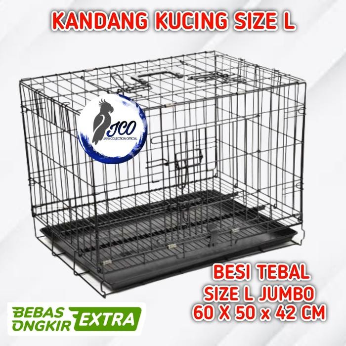 KANDANG KUCING IMPORT JUMBO L KANDANG BESI LIPAT KUCING KELINCI MUSANG