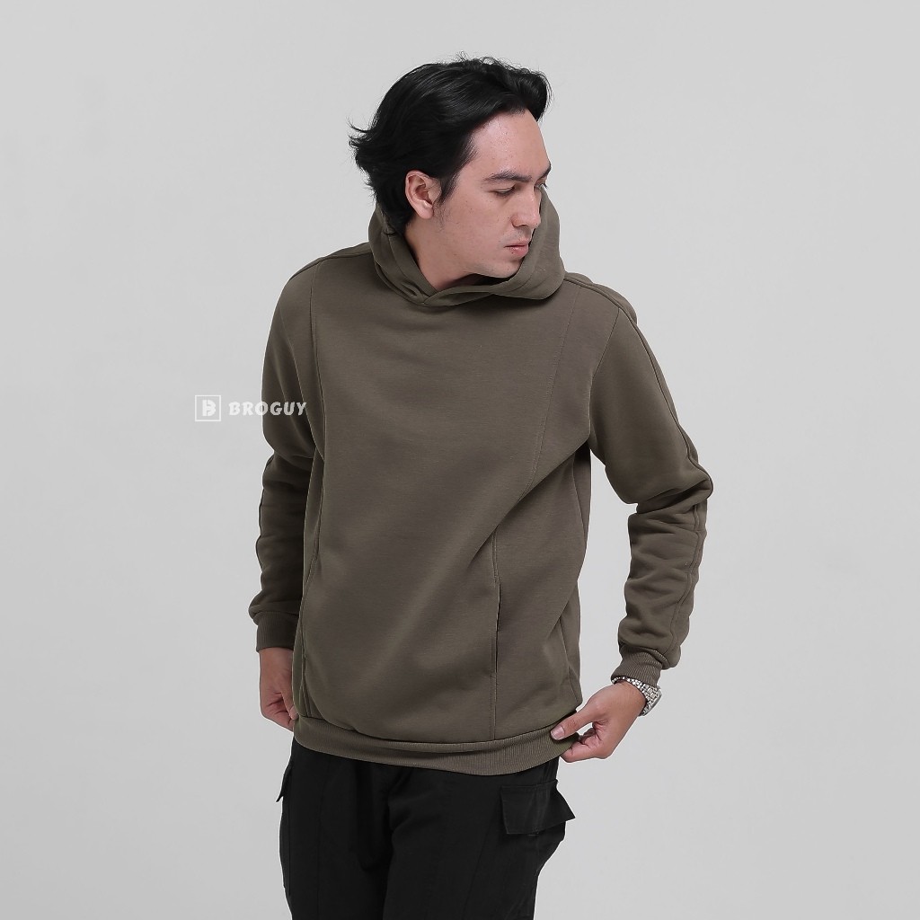 BESTPROMO BROGUY HOODIE PRIA WANITA UNISEX FLEECE - STONE
