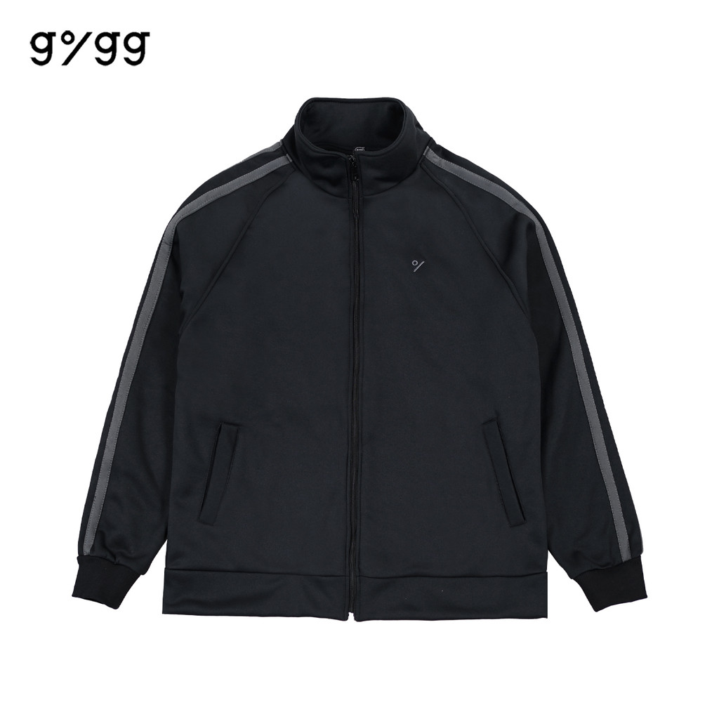 best sale gigg - trackline - black tracktop - sport jacket - jaket hitam pria - atasan cowok