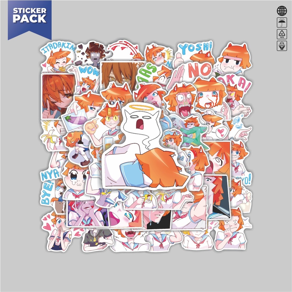 

[100PCS]Stiker Pack Stiker Vk Aiko Chan Aesthetic Vinyl Anti Air Dekorasi Sticker Laptop Buku Journal Koper Helm Casing HP Gitar Helm Skateboard