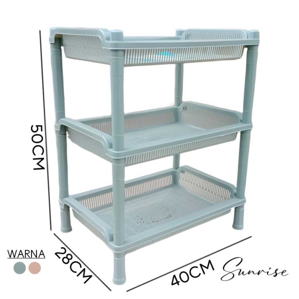 DISKON MURAH - SUNRISE RAK SERBAGUNA SUSUN 3 LUXURY RAK BUMBU PLASTIK JUMBO SUSUN 3 RAK DAPUR