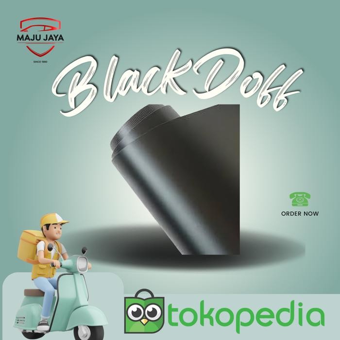 Sticker / Stiker Hitam Matt Black Doff Vinyl Scotlite Skotlet - Black Doff