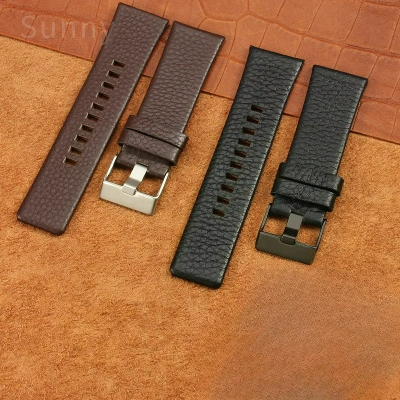 Cow Leather Wat- Strap for esel Dz4323 1657 4318 DZ7312 DZ7257 Wat-band 24 26 28 30mm Wat- Bracelet 