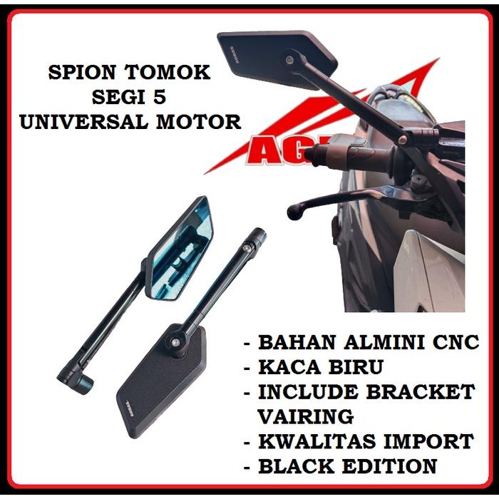 SPION CIRCUIT BIG SEGI LIMA KACA BIRU + BRACKET VAIRING UNIVERSAL MOTOR NMAX AEROX VIXION PCX 125 15