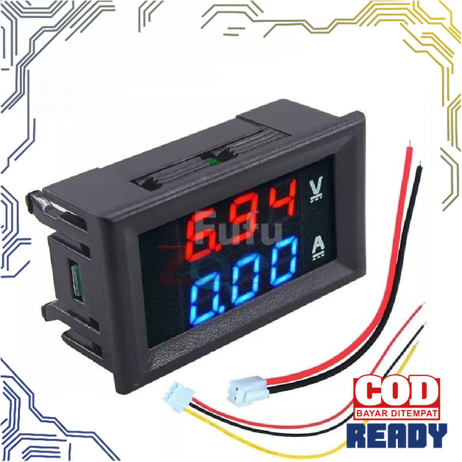 Voltmeter Ampere Meter DC 10A 100V DC 4V-30V Dualmeter Digital Volt Meter + Ampere Meter 0.28 Inch
