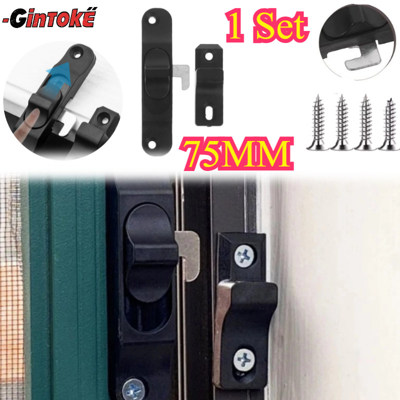 1 Set Grendel Slot/Kunci Geser Pintu/Sliding Window Lock/Kunci Jendela| Lemari/Kunci Pintu Sleding