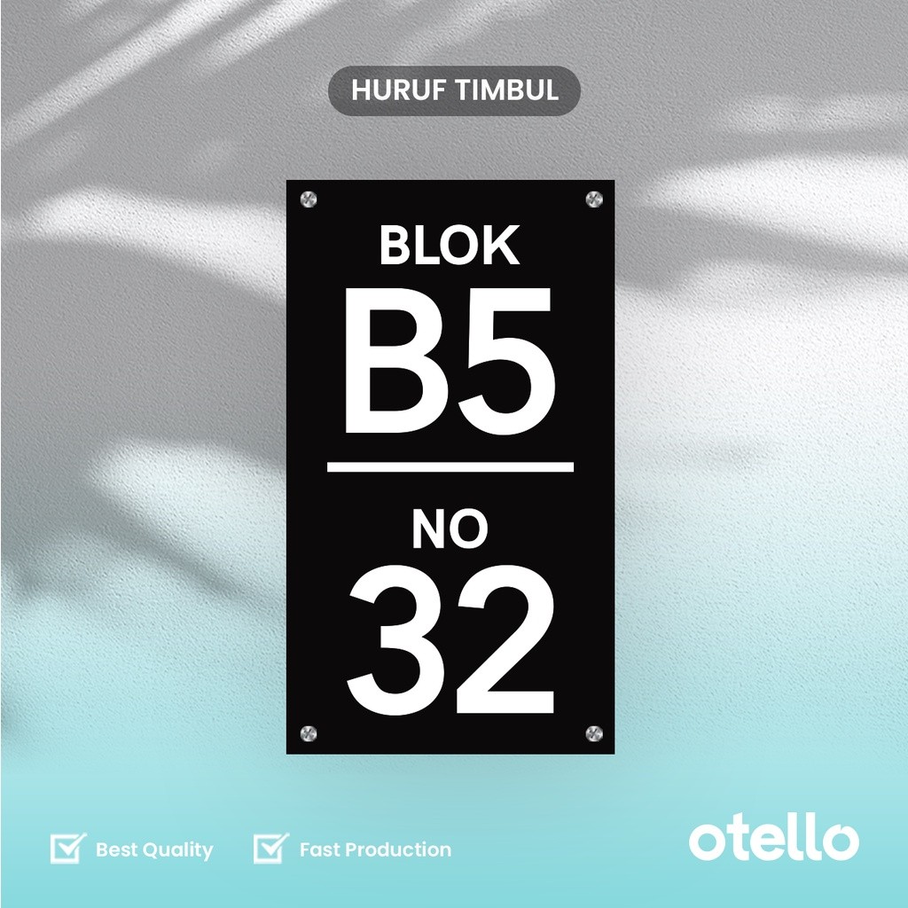 Nomor Rumah Akrilik Otello NRM 21 Papan Nomer Alamat Rumah No Acrylic Minimalist Modern Unik Kustom 