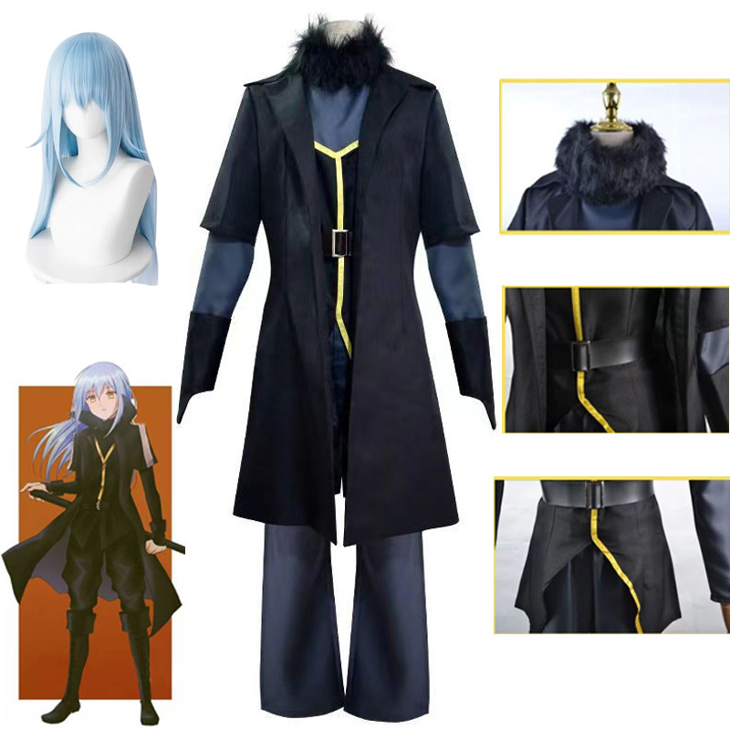Anime Cosplay That Time I Got Reincarnated As Slime Rimuru Tempest Cosplay Costume Wig Mask Set Hall