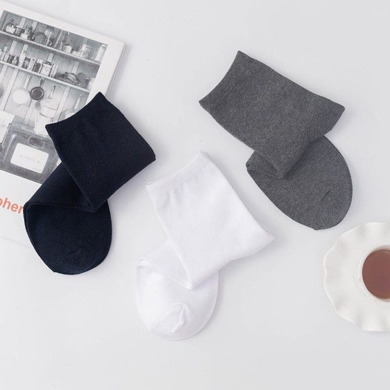 (E8)KAOS KAKI TANGGUNG standar import polos pria wanita diatas mata kaki panjang ofice sport fashion