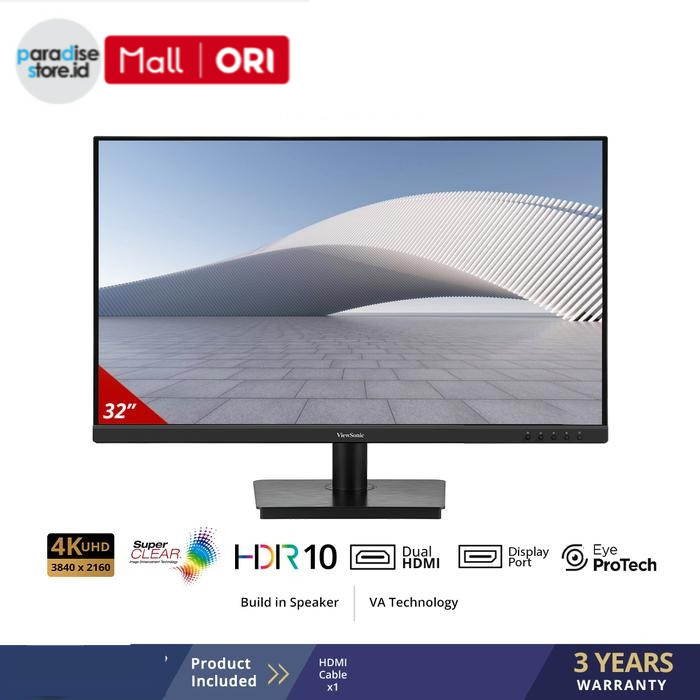 Viewsonic VA3208-4K-MHD | Monitor Gaming 32” 4K UHD Monitor with HDR 10