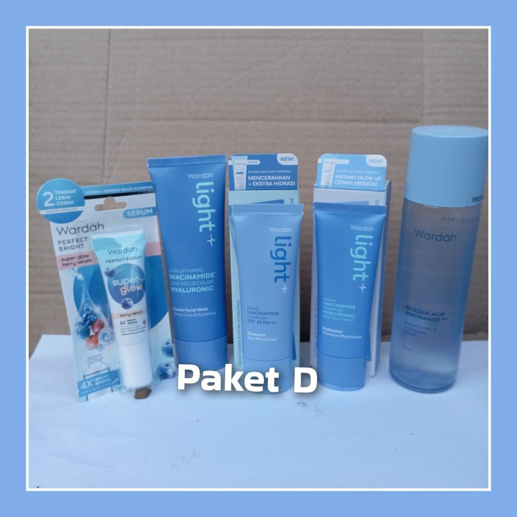 Paket Wardah Lightening Lengkap  / 1 Paket Lengkap Komplit Sepaket Murah Untuk Kulit Normal dan Keri