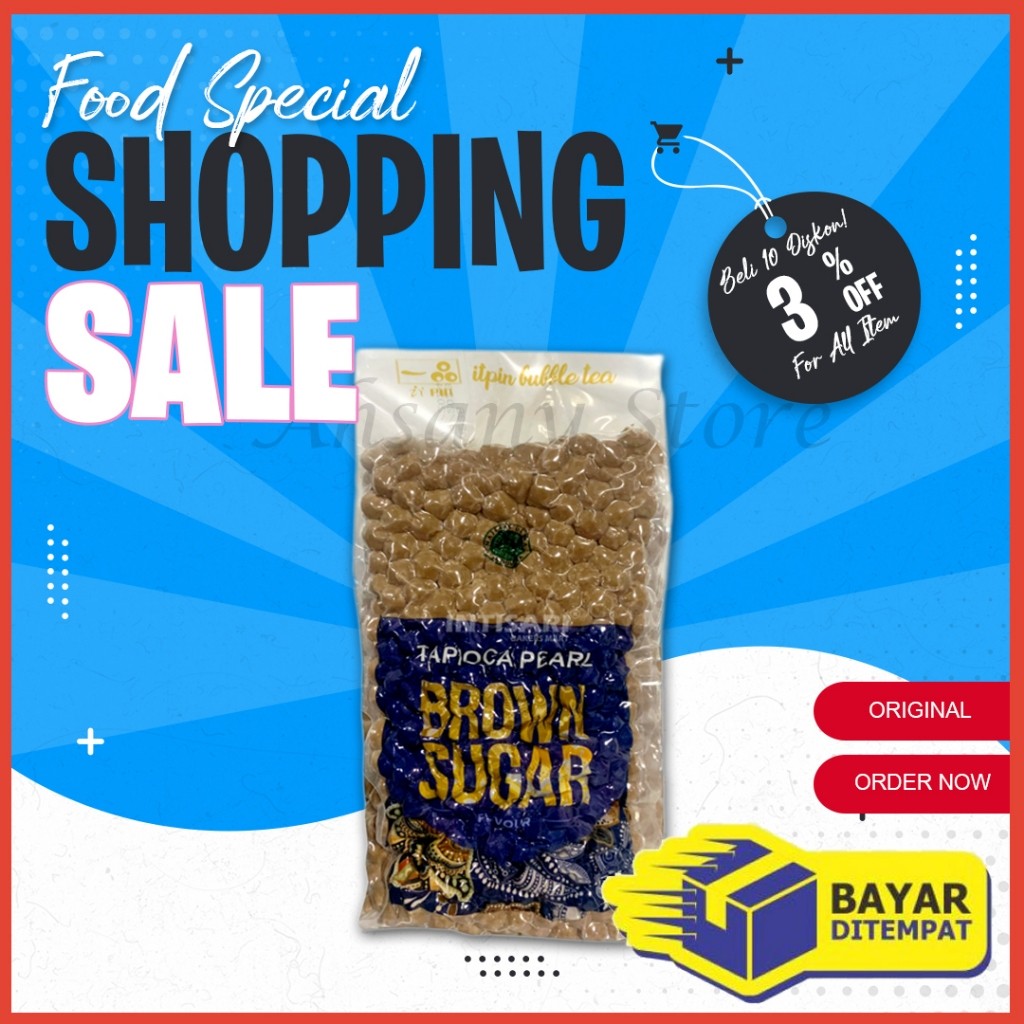 Boba Instan Tapioka Pearl Minuman Brown Sugar Itpin 1kg