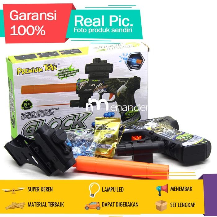 Mainan Anak Tembak Tembakan Pistol-Pistolan Eagle Attack Laser Peluru Air by Summerstore id