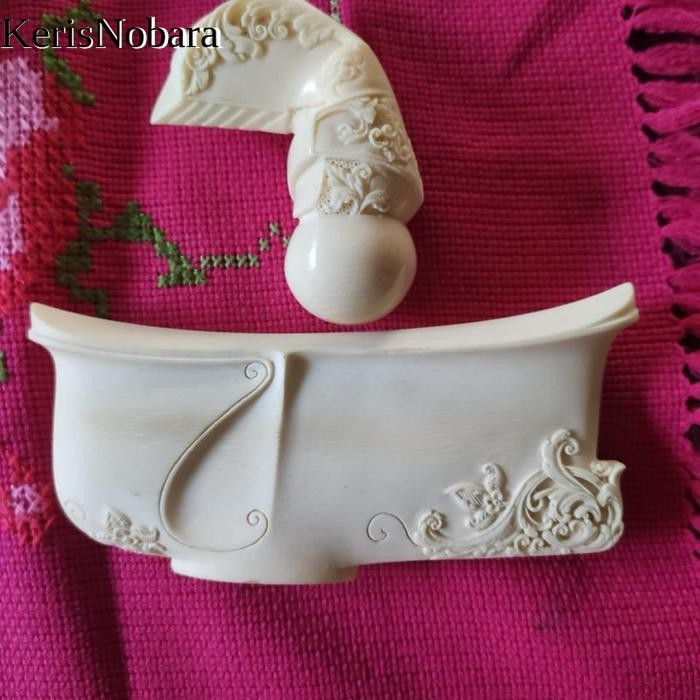 warangka(sarung) dan deder(hulu) keris model melayu ukiran 3d bahan gege original KNS1