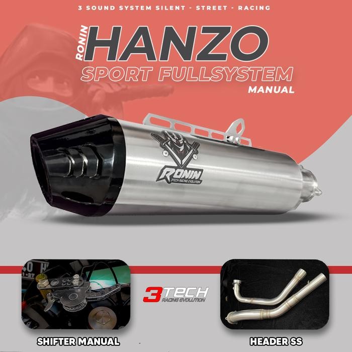 Motor Sport & Bebek 110cc -160cc Ronin Hanzo Knalpot 3 Suara 3tech Original dan Begaransi Resmi FULL