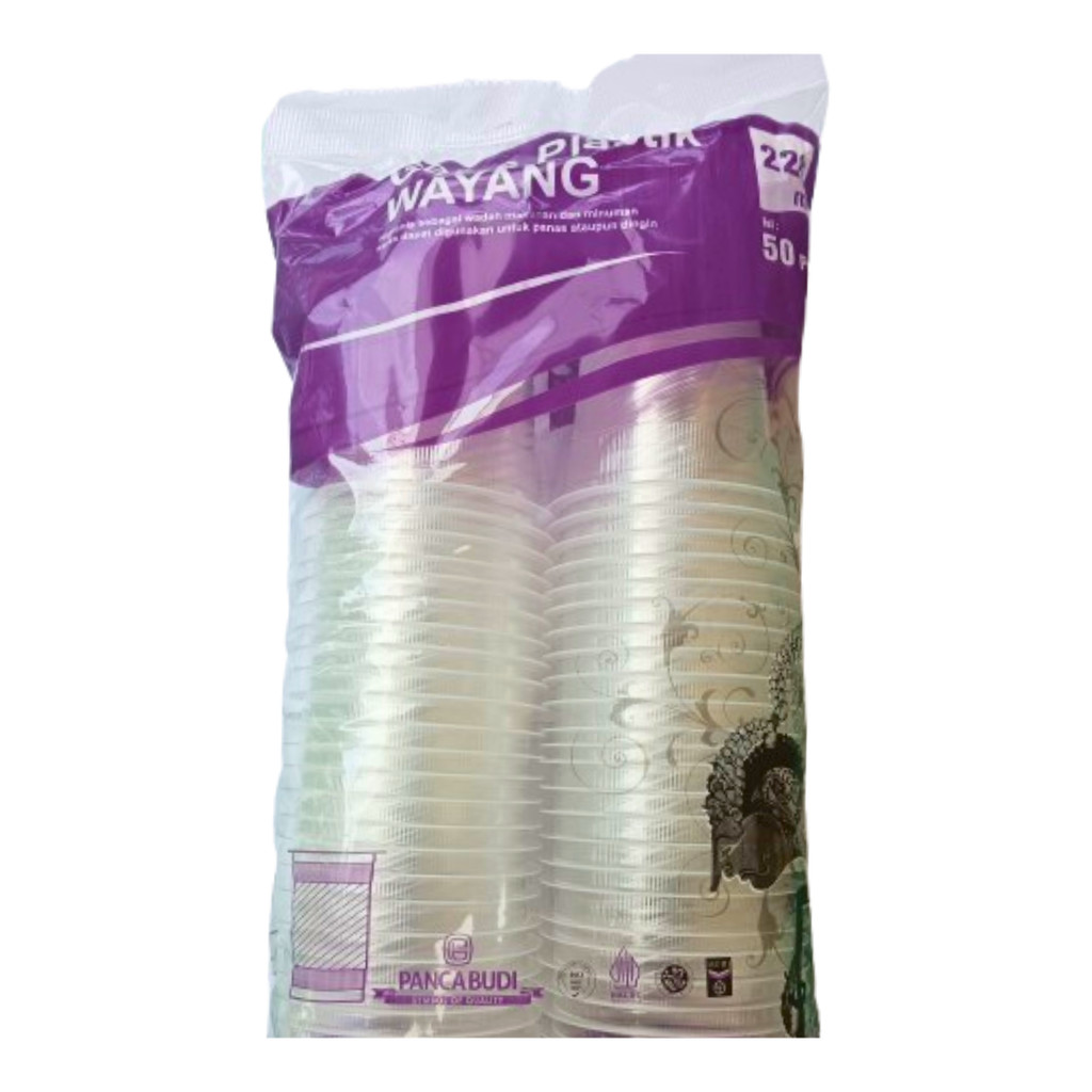 Gelas Plastik Wayang 220 ml / Gelas Plastik Kopi 220 ml