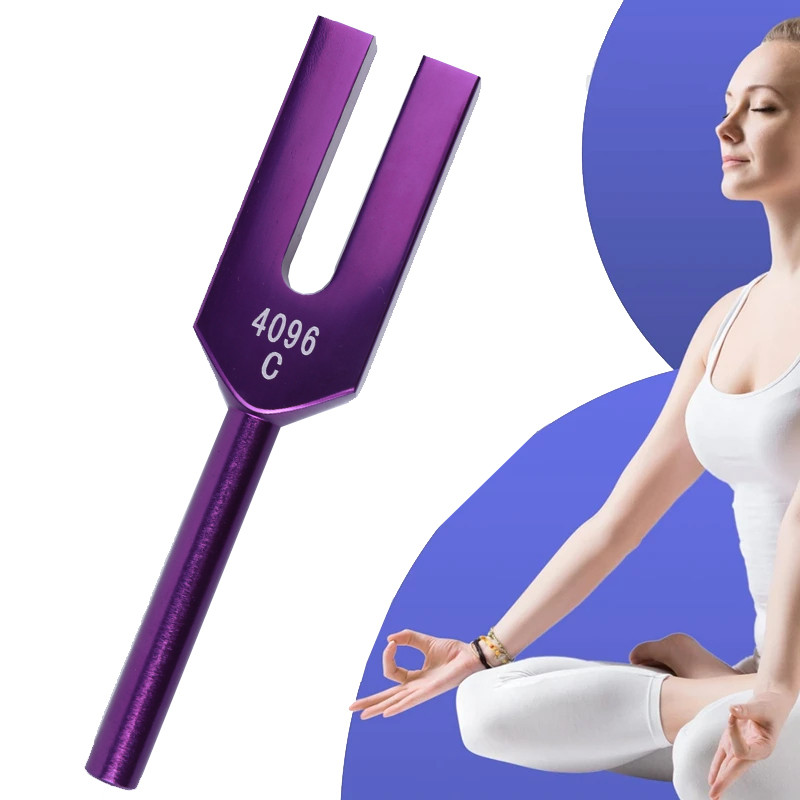 Crystal Tuning Fork for Healing,4096 Hz Tuning Fork Percussion Accessory Medical-Grade with Wood Ham