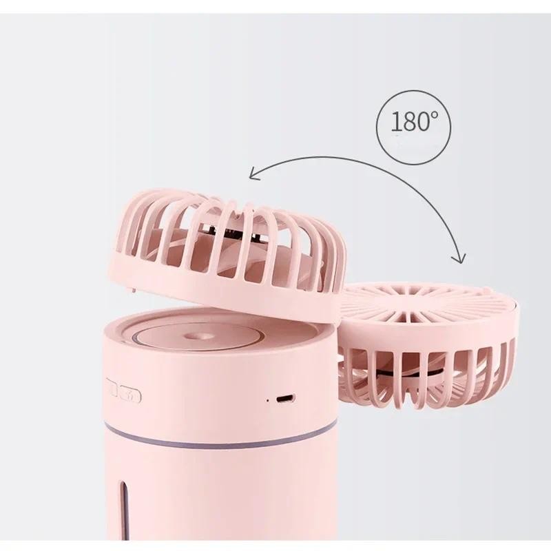 2 IN 1 Creative New Humidifier Device USB Mini Electrical Fan Spray Air Purifier Office Desktop Home