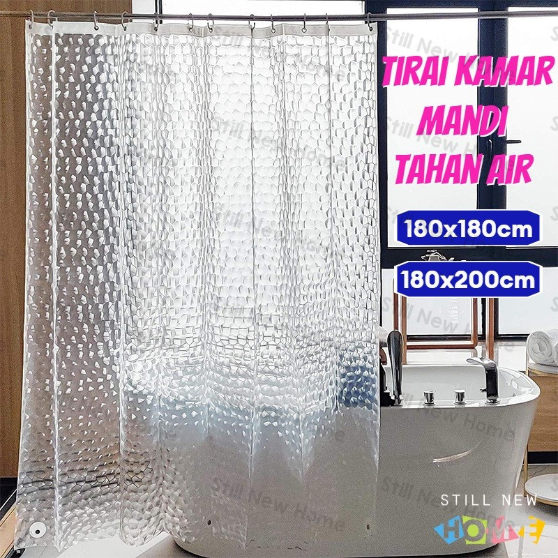 Tirai Kamar Mandi Anti Air 180x200CM / 3D Tirai Mandi Tirai / Tirai Shower Curtain / Tirai Kamar Man