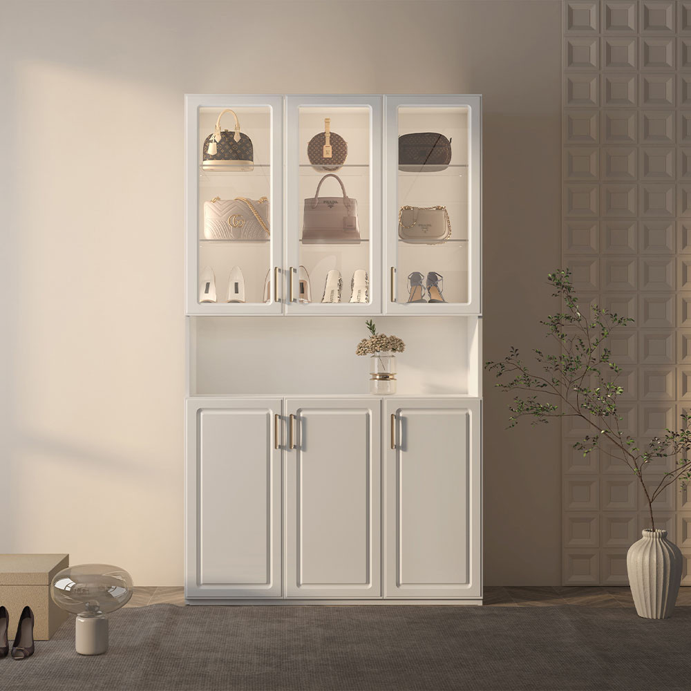 Informa Igniz Kabinet Sepatu & Tas Dengan 3 Pintu Kaca - Putih Organizer Sandal Dan Sepatu Rak Lemar