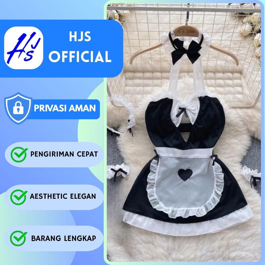 HJS 8664 Kostum Wanita Maid Cosplay Maid Baju Pelayan Wanita Jepang Waitress Dinas Malam Wanita