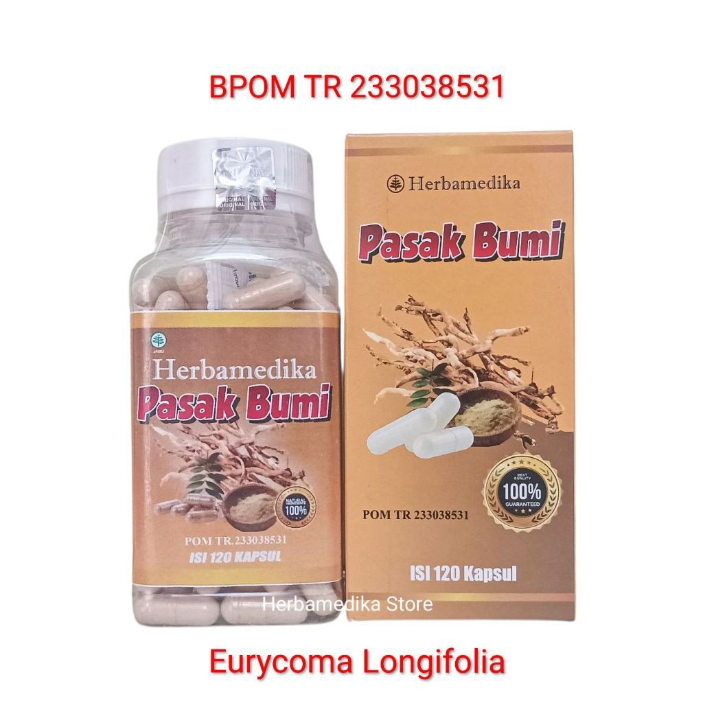 [ STOK TERBARU ] Ekstrak PASAK BUMI (Eurycoma Longifolia) Herbamedika isi 120 kapsul BPOM