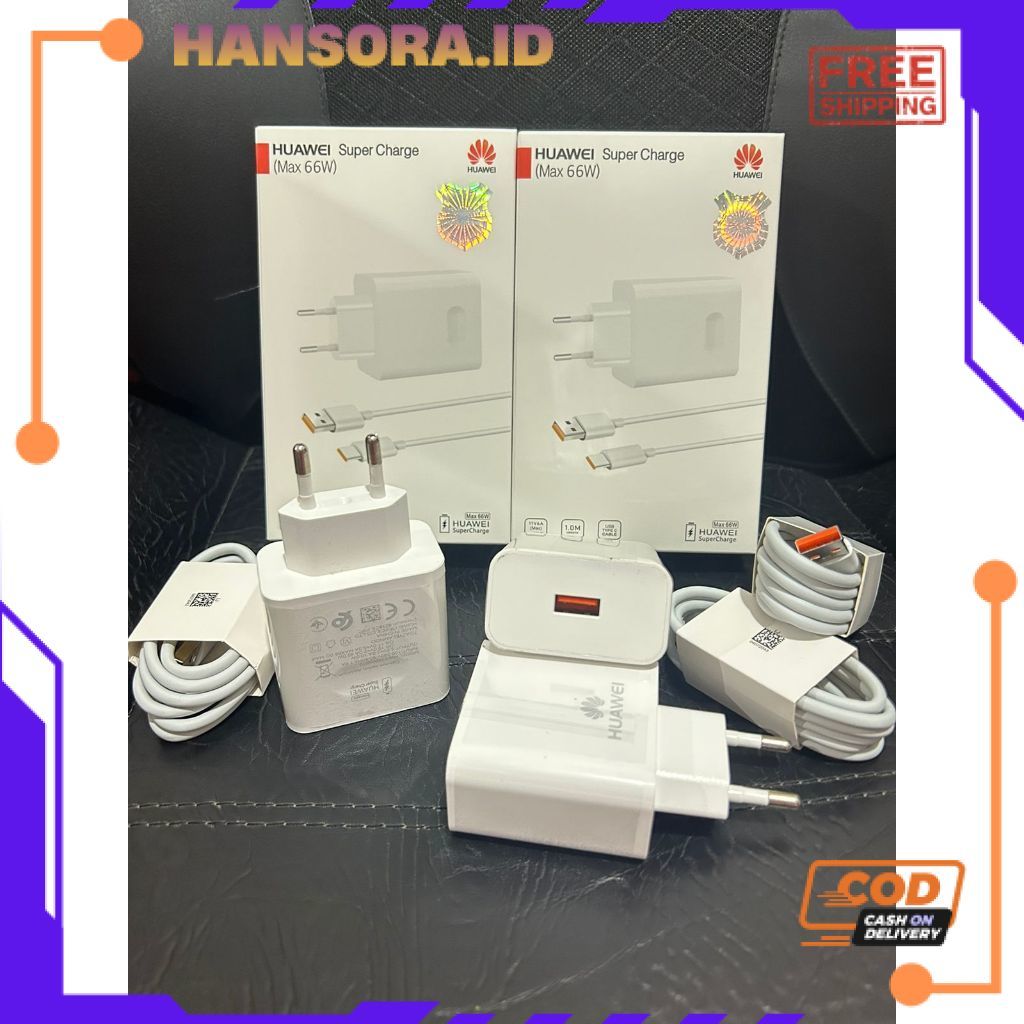 PROMO Charger Huawei 66W Nova 5T USB Type-C SuperCharge Fast Charging 40W HW-100400E00 Original P30 