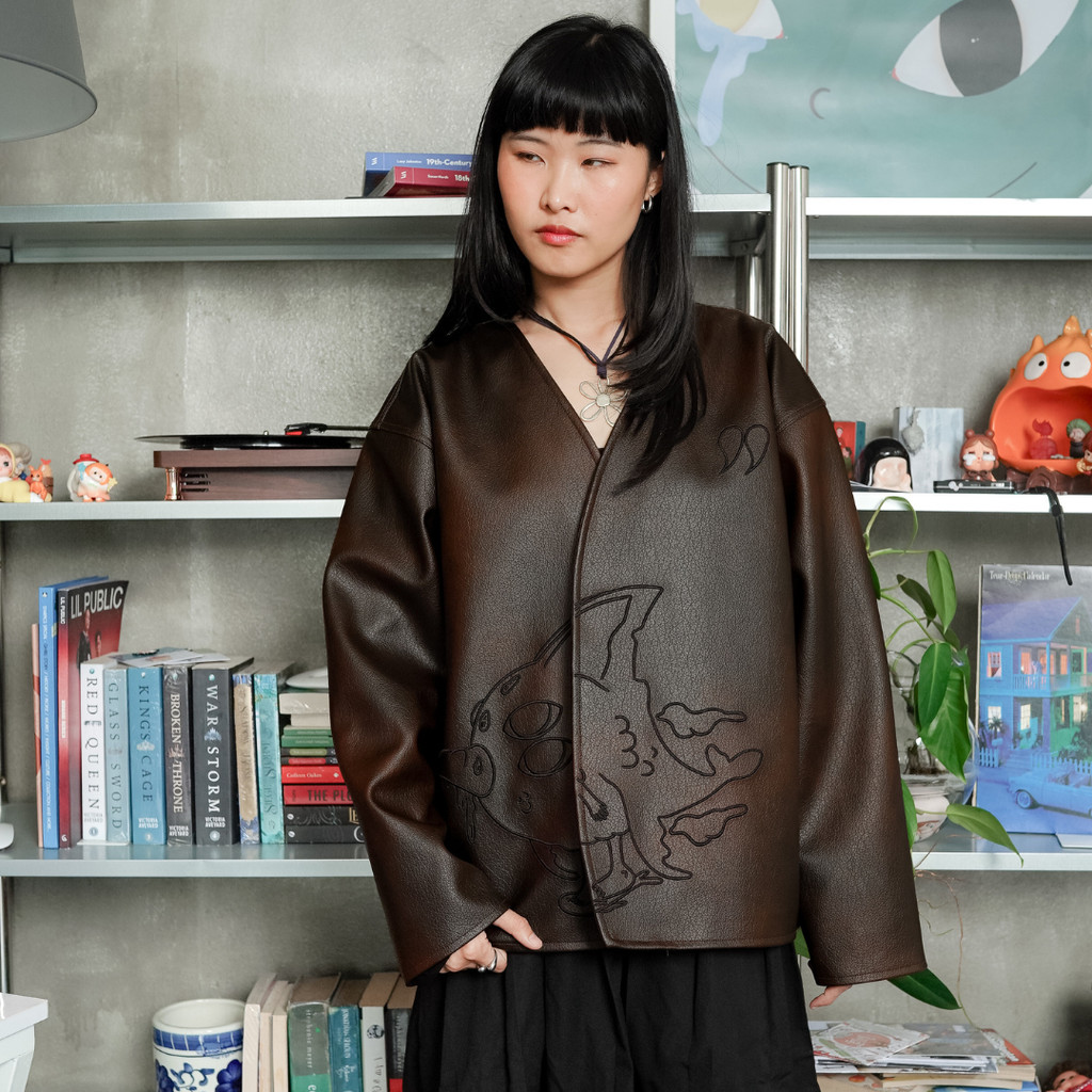 LIL PUBLIC Takeichi Leather Cardigan “Osamu Series”
