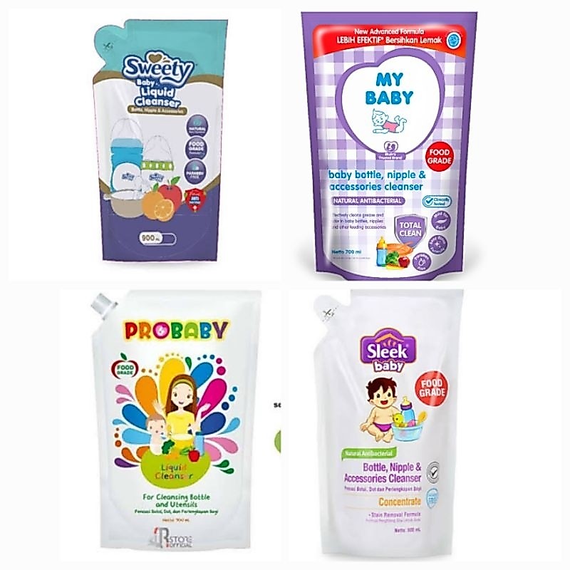 Sweety Baby Liquid Cleanser Bottle 900ml - Sleek Mybaby Probaby My baby Pro Baby Swety Sabun Cuci Bo