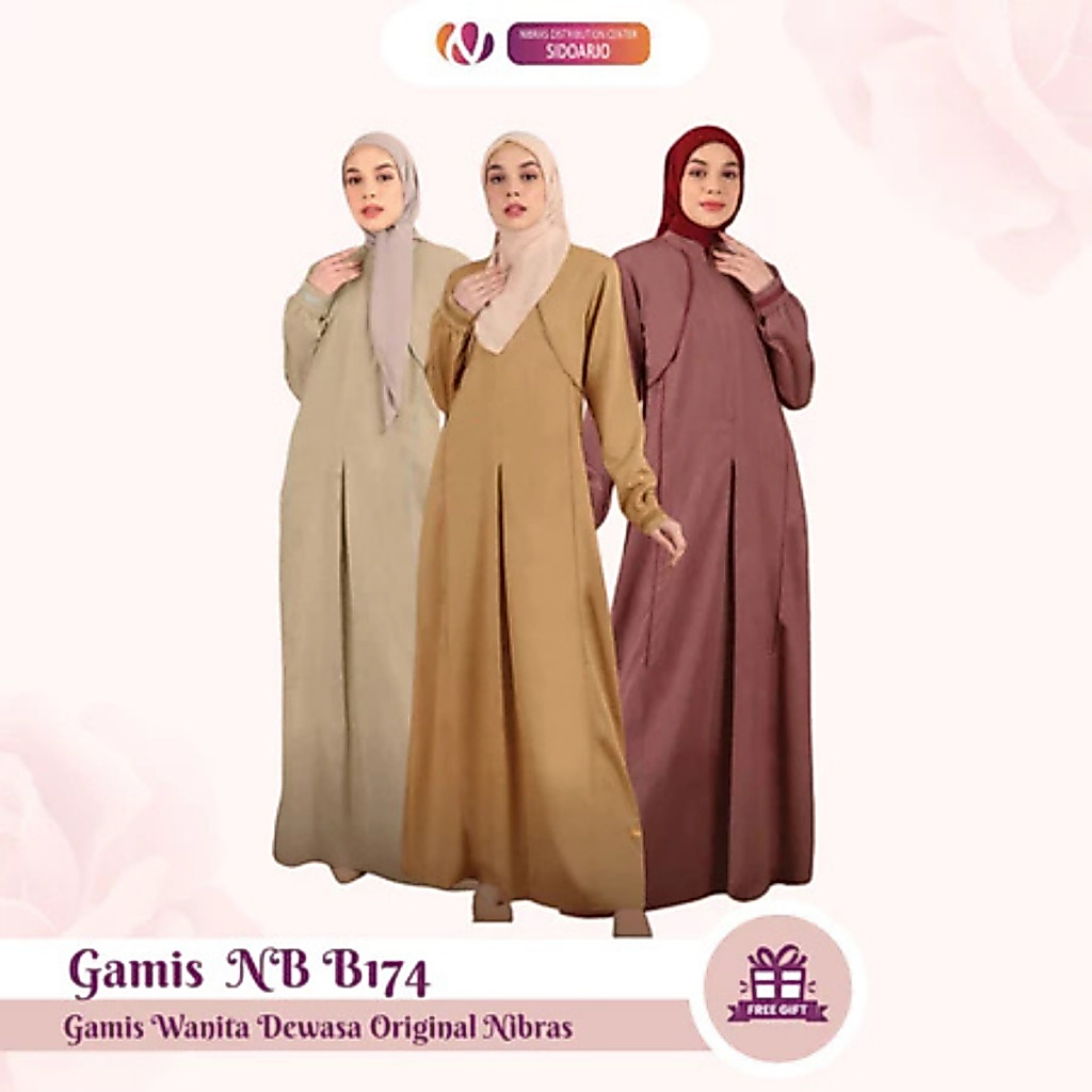Gamis Muslimah Santri Putri 2025 Original Nibras NB B174