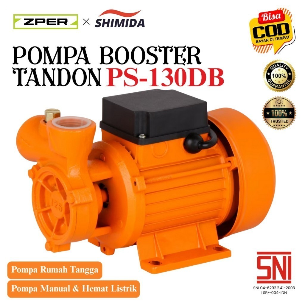ZPER x SHIMIDA Mesin Pompa Air Booster Manual & Otomatis Pompa Rumah Tangga Toren Tekanan Kuat