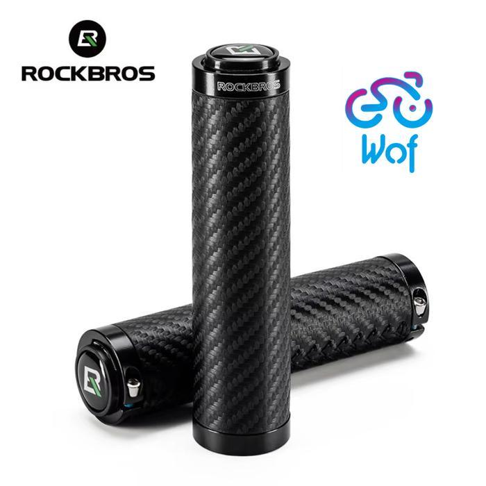 ROCKBROS LKTW01 Grip Pegangan Pelindung Plug Stang Sepeda Gunung Kulit PU Shockproof Anti-Slip Ergon