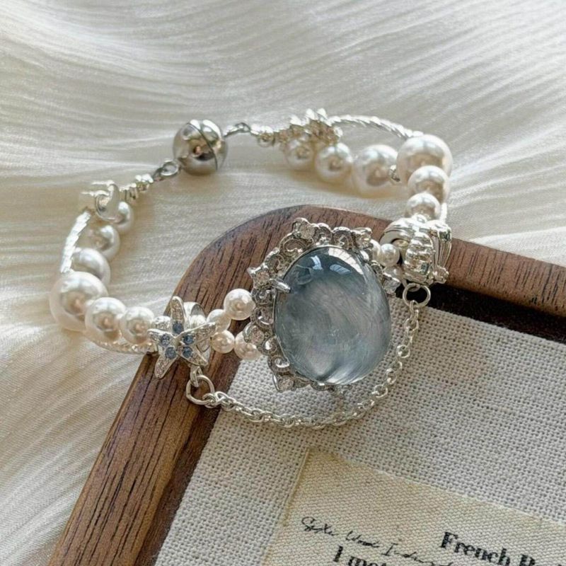 Gelang Mutiara Permukaan Telur Biru Laut