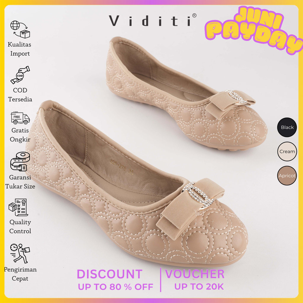 Viditi Risa Flat Shoes | Sepatu Import Wanita | Kerja | Kuliah | Kantor | Lepes