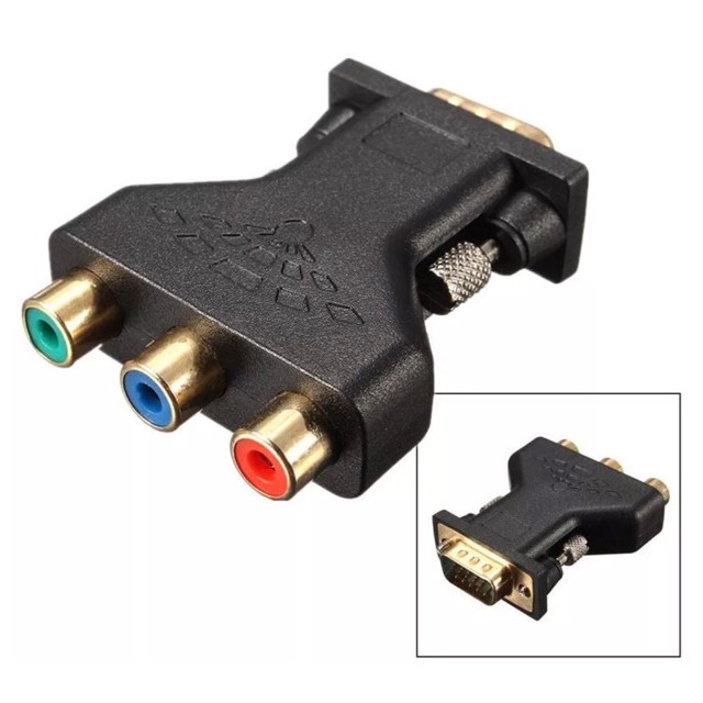 RCA to VGA 3 RCA to 15Pin VGA Converter