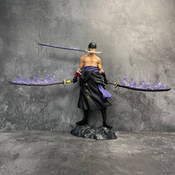 Statue Action Figure One Piece Roronoa Zoro 3 Pedang Standing Design Recast - Koleksi zoro roronoa B