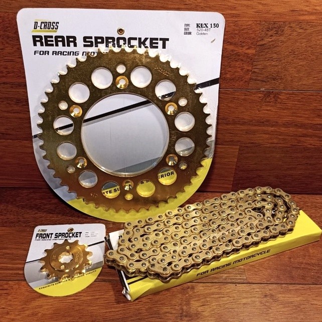 GEAR SET KLX 150 DTRACKER UKURAN 520 DCROSS MODEL GEAR ROZ KLX