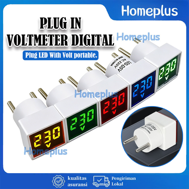 HomePlus Voltmeter Colok Volt Meter Digital / Alat Pengukur Voltase Tegangan Listrik Digital AC 220v