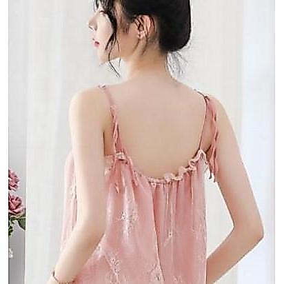 Sleepyuk- Yoona Bt004 Dress Tidur Piyama Lingerie Nita Motif Renda Brukat Daster Gaun Kimono Busui P