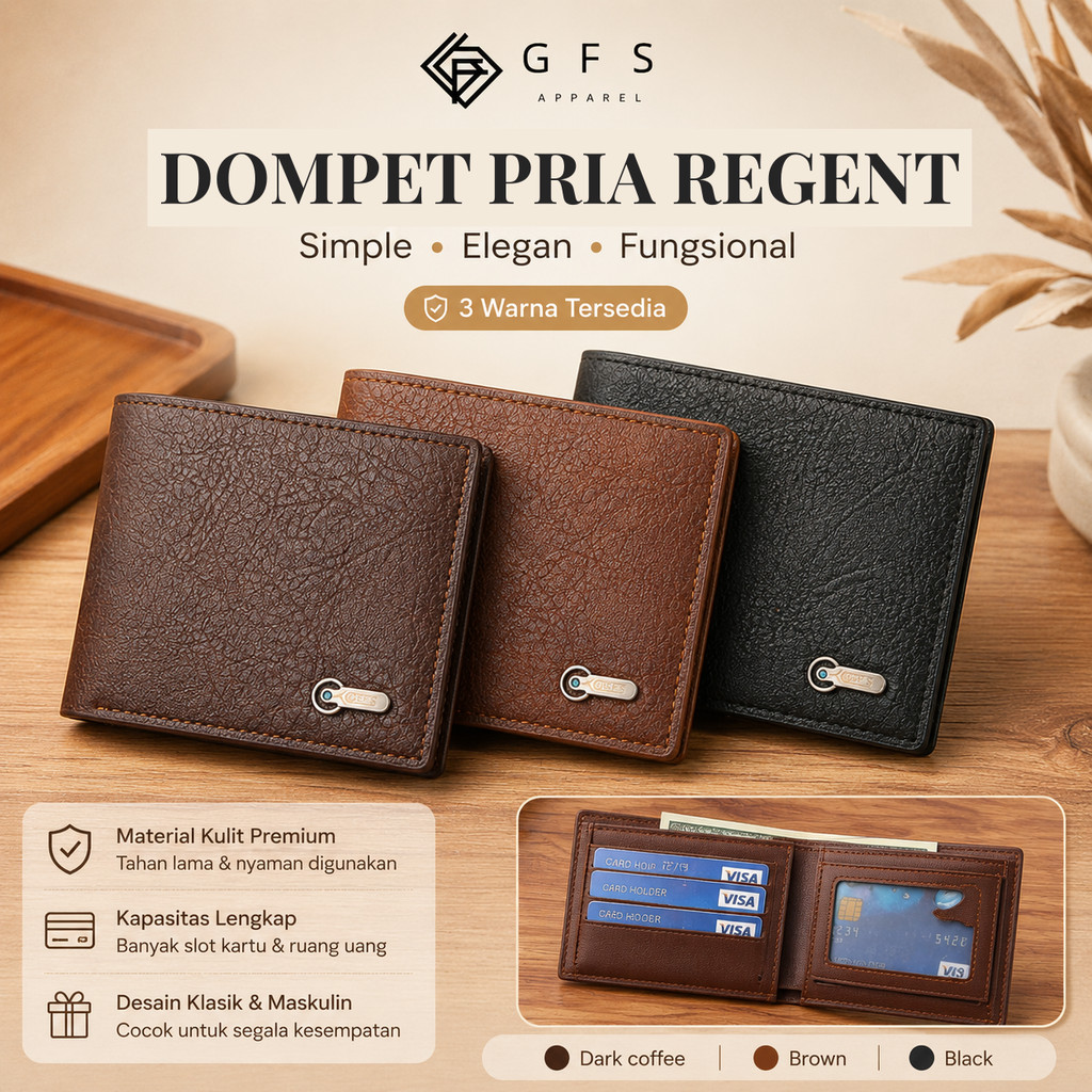 GFS Regent Wallet - Dompet Kulit Dompet pria premium dompet kecil dompet cowok keren dompet cowo dom