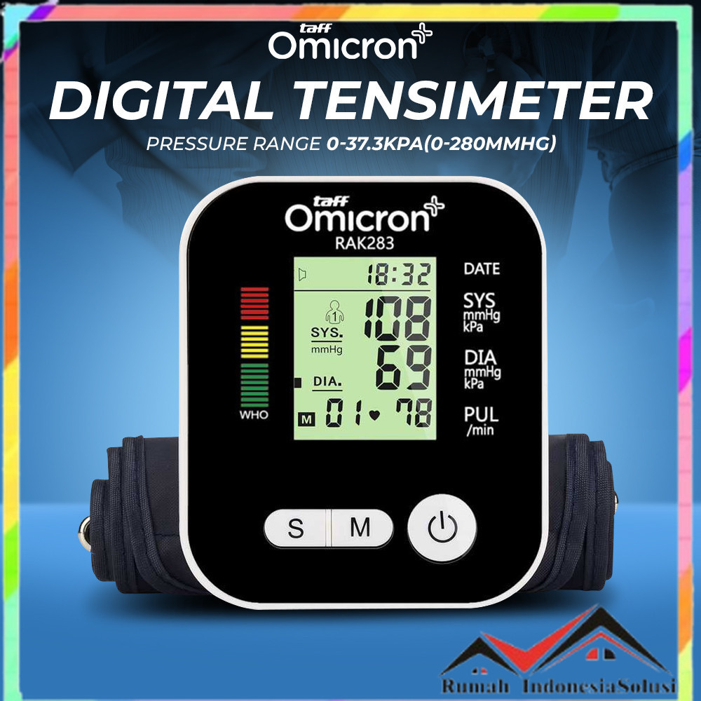 

- TaffOmicron Tensimeter Digital Pengukur Tekanan Darah Bahasa Indonesia - RAK-283 -
