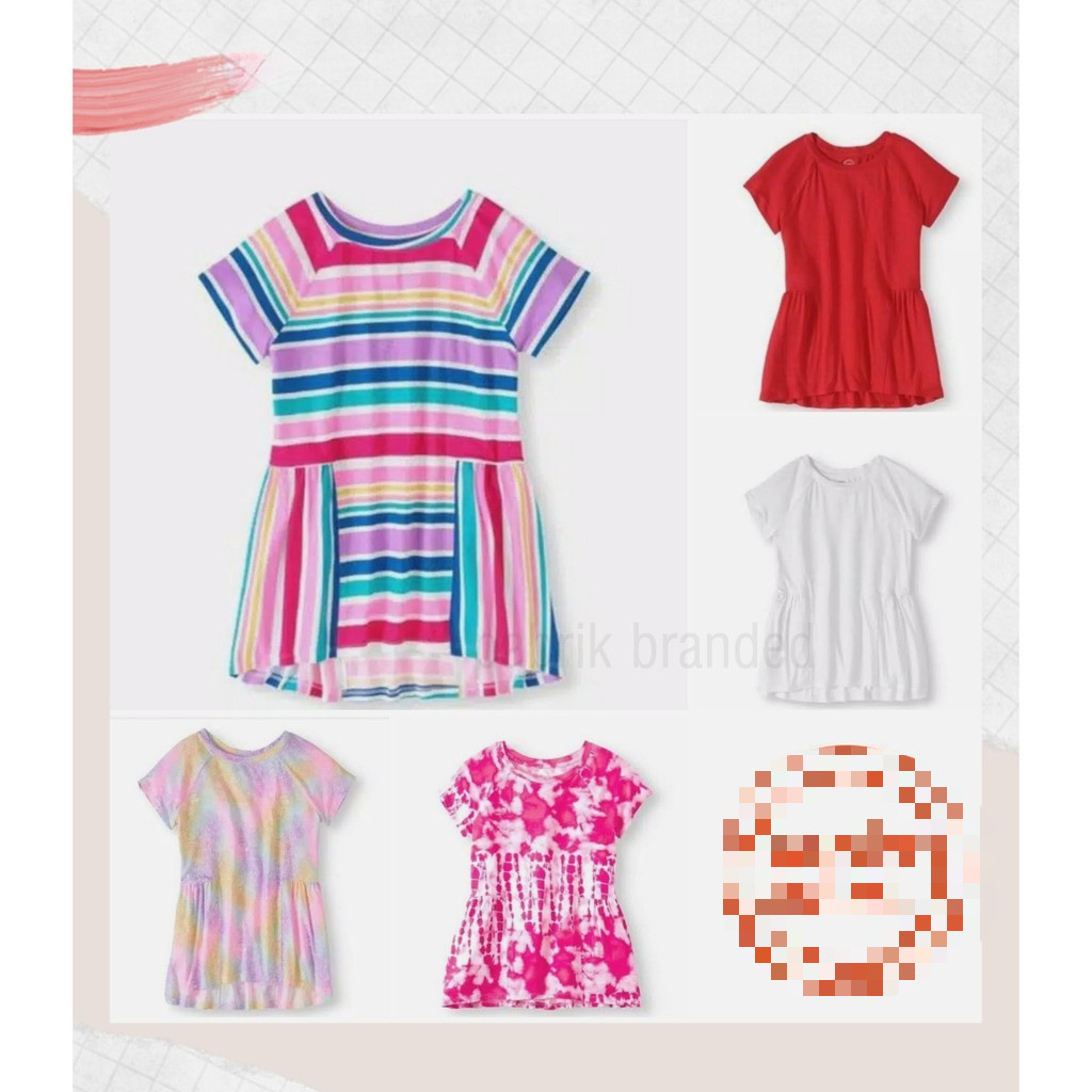 Pabrik branded WndrN@tn tunic tee kids S M L XL 6 7 8 10 12 14 16 years tahun putih merah rainbow mu