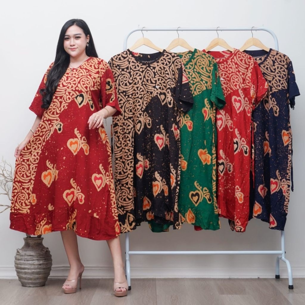 Daster Batik cap Jumbo Premium Kekinian  Busui Friendly Rempel Bawah